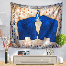 Tapestries Home Decorative Wall Hanging Carpet Tapestry Rectangle Bedspread Abstract Animal Elephant Color Painting Pattern GT1180