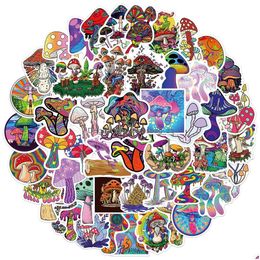 Kids Toy Stickers 50Pcs Psychedelic Aesthetics Mushroom Decal Car Guitar Motorcycle Lage Suitcase Cartoon Iti Sticker Drop Delivery To Dheid