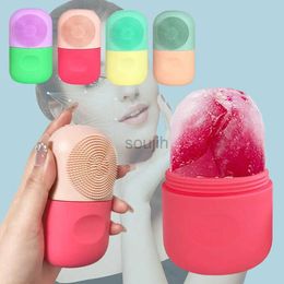 Face Massager 2-IN-1 Silicone Ice Roller Mould Mini Portable Face Cleansing Tool Cold Compress Soothing Massage Ice Box Skin Care Tool 240409