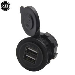 Auto Car-Styling Vehicle Charger 5V 4.2A Dual USB Charging Socket Adapter Power Outlet for 12V 24V Motorcycle Car LED