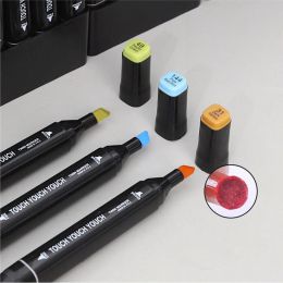 12/24/30/40/60/80/120 Colour Alcohol Pens Bright Permanent Colouring Art Markers for Kids Adult Wide Chisel &Thin Head Double-Head