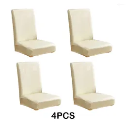 Chair Covers 4pack/lot Stretch Artificial Leather Dining Protector For Easy Maintenance Effortless Care