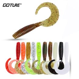 Goture 10pcs/set Soft Fishing Lure 6cm 2g Wobblers Silicone Artificial Bait Grub Worm Lures for Bass Trout Carp Fishing Lures