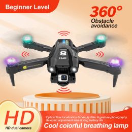 Drones Drone 8K Intelligent Optical Streaming ESC Obstacle Avoidance Dual Cameras Blades Breathing Lights Foldable Quadcopter Toy