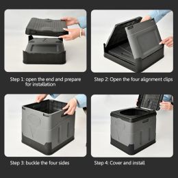 Portable Folding Toilet Car Toilet Bucket Strong Bearing Capacity Reusable Trash Can for Tour Emergency Self-driving Travel