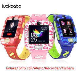 IP67 مقاوم للماء ذكي مزدوج الكاميرا مسجل Smartwatch SOS Call Card Card Phone Watch Watch Watch with With Guzzle Games for Kids Boys Girls