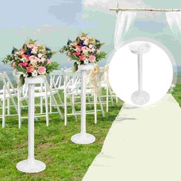 Decorative Flowers 2 Pcs Candlestick Lu Yin Style Banquet Outdoor Stand Wedding Flower Rack Plastic Party Decorations Marriage Column