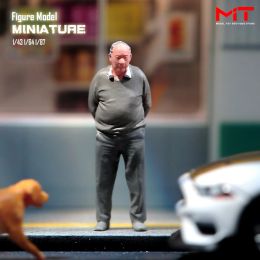 Miniatures Figures 1/87 1/64 1/43 1/24 Brother Sister Cute Kids Boy Old Man Resin Figurine Model Creative Scene Dolls Props