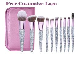 Purple Makeup Brushes Set TUOLIDI 10Pcs Foundation Blush Brush Blending Eyeshadow Make up Brush Set9172043