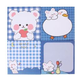 1 Piece Adhesive Cute Kawaii Bear Sticky Notes Notepad Memo Pad Office School Supplies Stationery Notebook Sticker Decoration