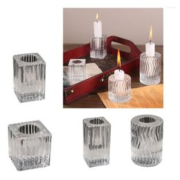 Candle Holders Modern Clear Glass Holder European Crystal Stand Candlestick Perfect For Parties And Christmas Decorations