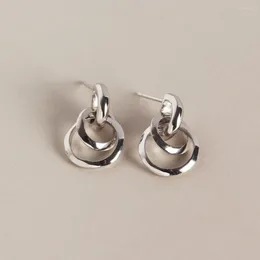 Dangle Earrings Creative Fashion Personality Circle Winding Earring For Women 925 Sterling Silver Minimal Geometric Fine Jewellery