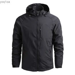 Men's Jackets Mens jacket outdoor windproof jacket military field jacket waterproof hiking jacket camping climbing jacket Plus size 2023L2404