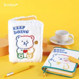 Planners Kinbor Papa Bear Agenda Cute A5/A6 Plush Embroidery Notebooks, Weekly Planner Daily Journey Office 365 Creative Decompress Gift