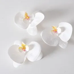 Decorative Flowers Phalaenopsis Artificial Flower Head For Wedding Decoration Living Room Desk Fake Party Decorations Wall Decor