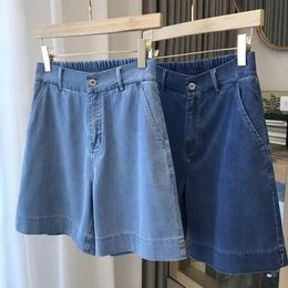 S5XL Women Denim Shorts Summer High Waist Loose Wide Leg Thin Jean Short Pants Female All Match Casual Ladies Bottoms 240409