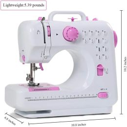 Electric Pink 505 Portable Sewing Machine for Beginner and Kids,Sewing Machine with 12 Built-In Stitches,2 Speeds Double Thread