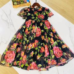 Latest Top brand Girls thin yellow flower dresses baby summer strapless dress children princess Brand clothes ZJ1711 240329