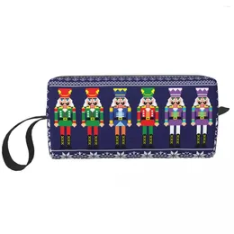 Cosmetic Bags Nutcracker Toiletry Bag For Women Christmas Nutcrackers Toy Soldier Makeup Organizer Lady Beauty Storage Dopp Kit Box