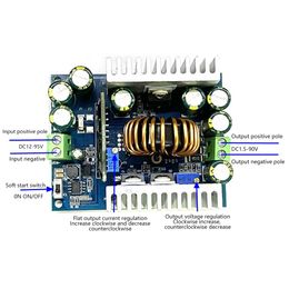 Constant Current CC CV Buck Converter Module DC 12-95V to 1.5-90V 500W Adjustable Step Down Voltage Regulator Module