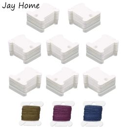 50/100Pcs Plastic Floss Bobbins for Embroidery Floss Organiser Cross Stitch Thread Winder Bobbins Storage DIY Craft Sewing Tools