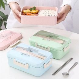 Dinnerware Office Wheat Straw Microwave Lunch Box Storage Container Bento Set