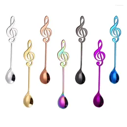 Spoons 1PC Creative Musical Note Handle Coffee Stirring Ice Cream Cake Dessert Spoon Bar 304 Stainless Steel Kitchen