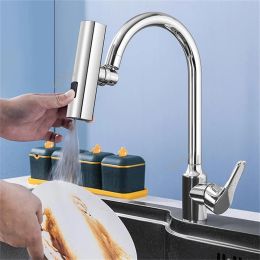 3 In 1 Kitchen Sink Faucet Bathroom Faucet Waterfall Splash Proof Universal Rotating Water Tap Nozzle Washbasin Faucet Extender