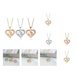 Pendant Necklaces Pendants Jewellery Diamond Peach Heart Mothers Day Gift Family Daughter Sister Crystal Necklace Drop Delivery 2021 Otxrf