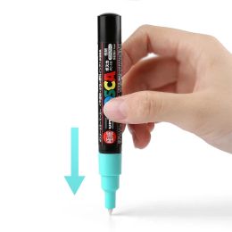 Uni Posca Paint Marker Pen-Set of 12 (PC-1M 12C)-0.7mm Extra Fine Point Bullet Tip Painting Pencil for DIY Projects Custom