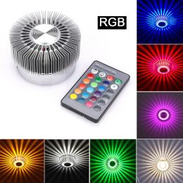 Indoor Sunflower LED Wall Light 3W Aluminum RGB Wall Sconce Lamp With Remote Control For Living Room Path Way Corridors Decor