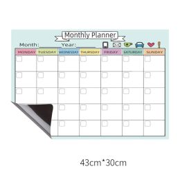 Magnetic Fridge Sticker Erasable Calendar Whiteboard Weekly and Monthly Planner White Board Simple Dry Erase Message Boards