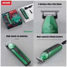 2023 New Madeshow Kulilang R66 R55 Hair Cutting Machine Green Kit Professional Hair Clipper for Men USB Charging Trimmer Machine