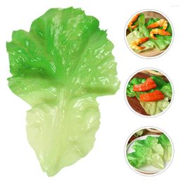 Decorative Flowers 3 Pcs Artificial Vegetable Leaf Decors Wall Lifelike Lettuce Adornment Fake Vegetables Simulation Leaves Ornament