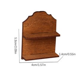 1:12 Dollhouse Miniature Storage Shelf Wall-mounted Welcome Rack Mini Wooden Furniture Model Doll House Home Decor Accessories