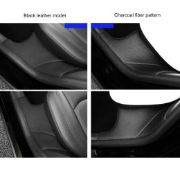 Car Accessories Car Rear Door Sill Protector for Tesla Model Y Model 3 Leather Rear Seat Anti-dirty Mat Anti Kick Pad for ModelY