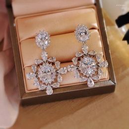 Dangle Earrings Drop For Women Solid 925 Needles Baroque Wedding Jewellery Brides Super Shining Fine