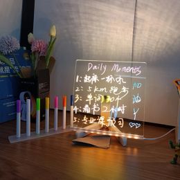 Transparent Acrylic Luminous Writing Board Simple Desktop Drawing Message Board For Kids Boy Girl Portable DIY Drawing Board