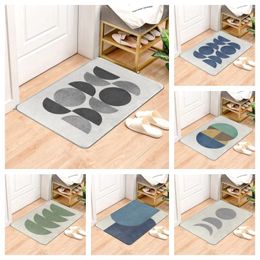 Bath Mats Colour Geometric Anti Slip Bathroom Doormat Furry Carpet Floor Rug Kitchen Living Room Entrance Door Mat For Foot