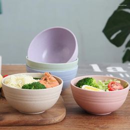 Bowls 12pcs Wheat Creative Eating Bowl Home Adult Plastic Unbreakable Lightweight Small Suitable For Salads Rice