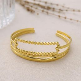 Bangle Exquisite Titanium Steel Open Bracelet For Women Elegant 18K Golden Plated Non Fading Ladies' Accessories