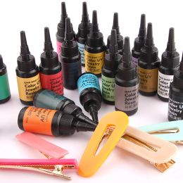 45 Colors UV Resin Glue 10ml Epoxy Glue Hard Ultraviolet Curing DIY UV Glue color Resin Jewelry Making Quick Drying Glue Clear