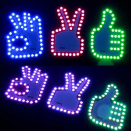 RGB Finger Gesture Light for Car LED Hand Gesture Sign Light Funny Warning Light with Remote for Rear Window USB