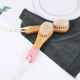 new Bamboo Face Cleaning Brush Soft Boar Bristle Beauty Face Tool Skincare Skin Deep Cleaning Exfoliating Lip Brush for WomanGentle