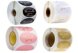 500pcsroll Thank You Sticker Packaging Paper Different Colour Kraft Seal Label Stickers DIY Gift Decoration and Cake Baking Packag1142178