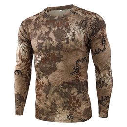 New Tactical Military Camouflage T Shirt Male Breathable Quick Dry Combat Full Sleeve Outwear T-shirt for Men