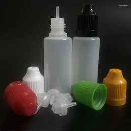 Storage Bottles 100pcs E Liquid Oil Bottle Empty 20ml PE Plastic Dropper With Colourful Childproof Cap Long Thin Tips