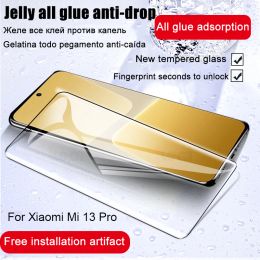 1-3PCS Full Glue Cover Curved Tempered Glass For Xiaomi Mi 13 Pro 12 11 12S Ultra Note 10 CC9 Pro Lite Screen Protector MIX 4