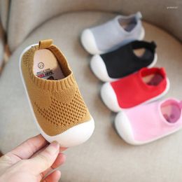 First Walkers 2024 Summer Men's And Women's Baby Love Knitted Breathable Soft Sole Non-slip Toddler Mesh Cloth Will Not Drop Shoes