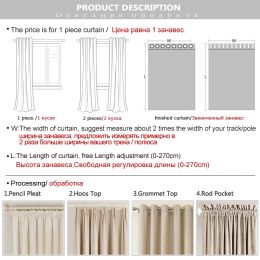 MAKEHOME Faux Linen Semi blackout curtains for living room bedroom Japanese Style Solid Color Modern Curtain for kitchen window